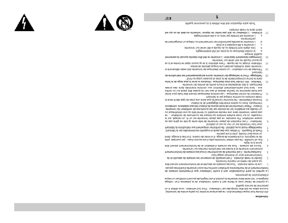 Caution | Velodyne Acoustics CHT-15 User Manual | Page 2 / 12