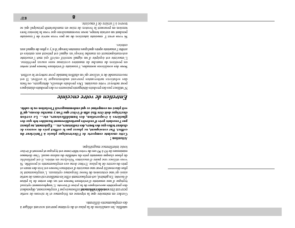 Placement, Care of your subwoofer | Velodyne Acoustics CHT-15 User Manual | Page 9 / 12