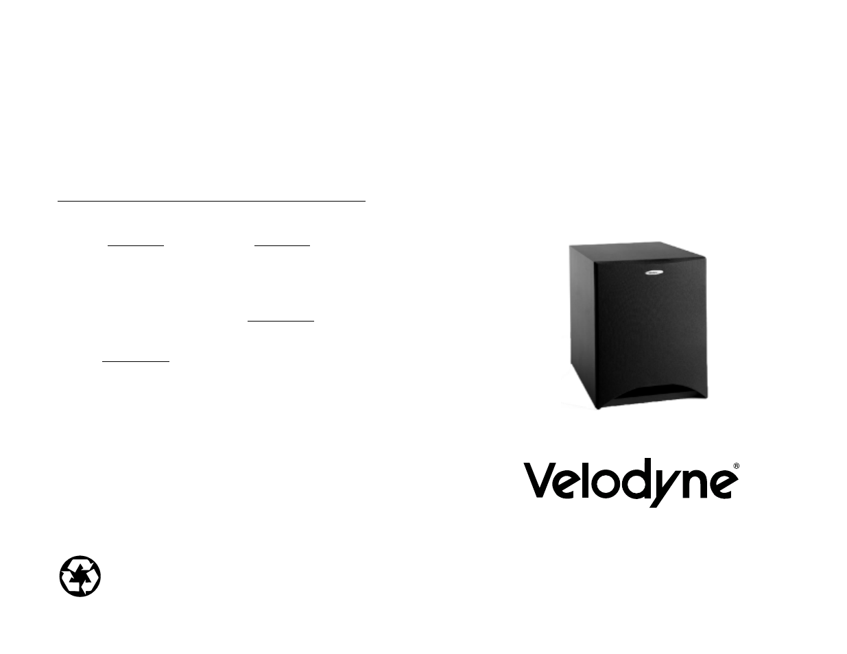 Velodyne Acoustics DLS-3500 User Manual | 6 pages