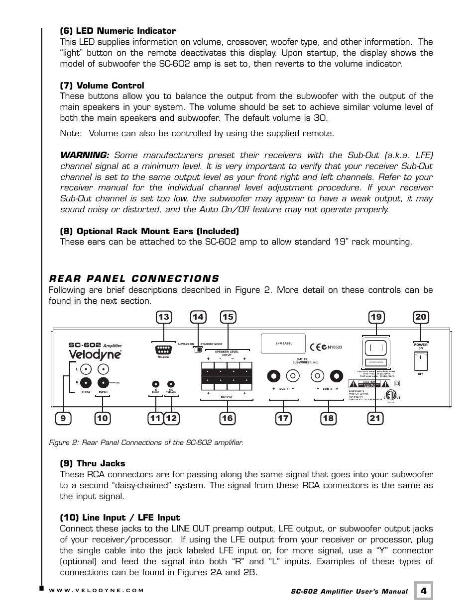 Velodyne Acoustics VELODYNE SUBCONTRACTOR (SC) SERIES SC-602 User Manual | Page 7 / 24