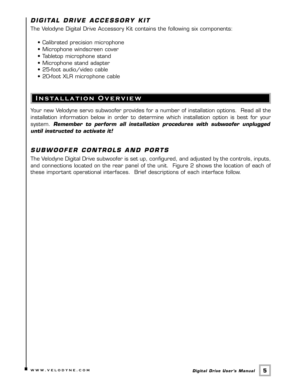 Velodyne Acoustics Digital Drive User Manual | Page 11 / 57
