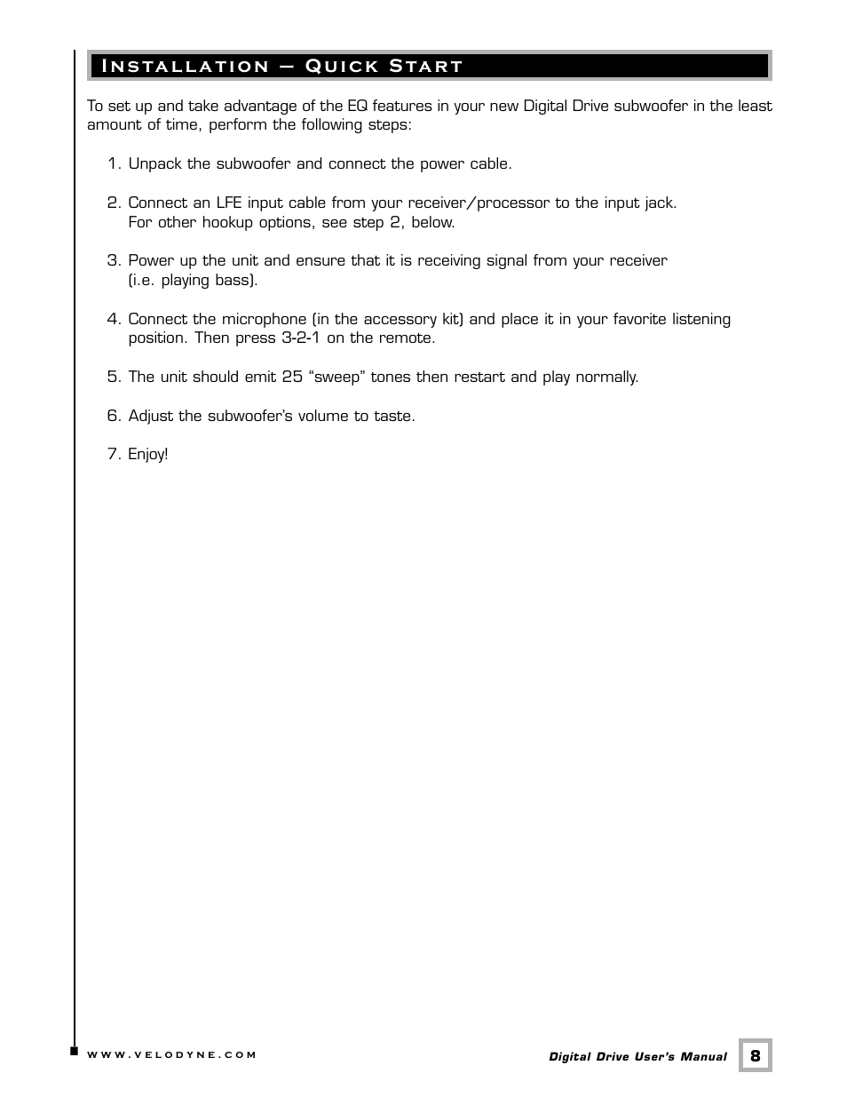 Velodyne Acoustics Digital Drive User Manual | Page 14 / 57