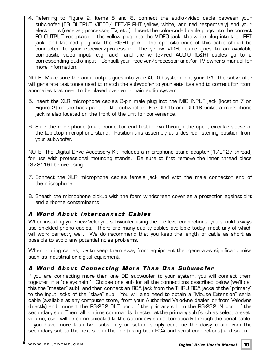 Velodyne Acoustics Digital Drive User Manual | Page 16 / 57