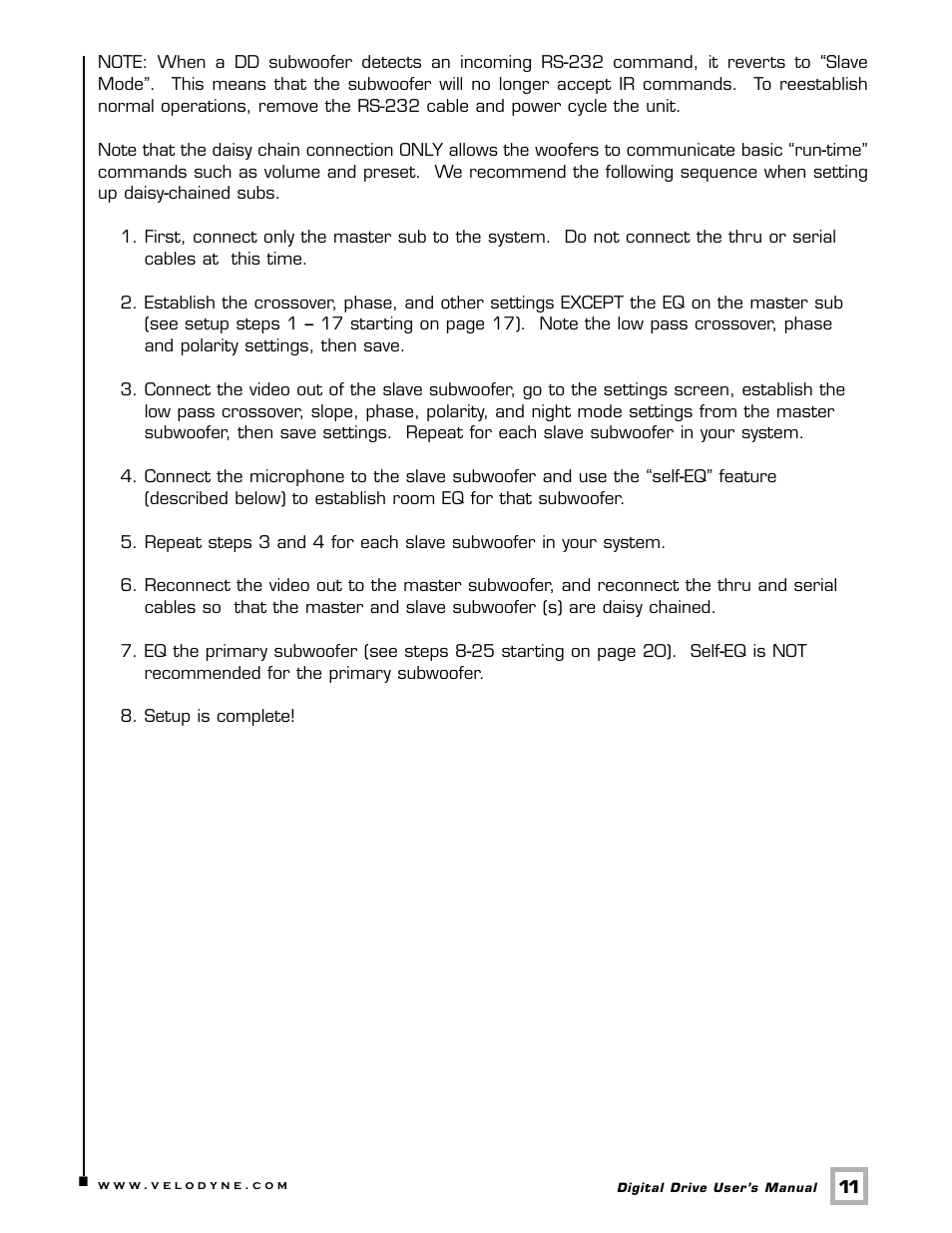 Velodyne Acoustics Digital Drive User Manual | Page 17 / 57