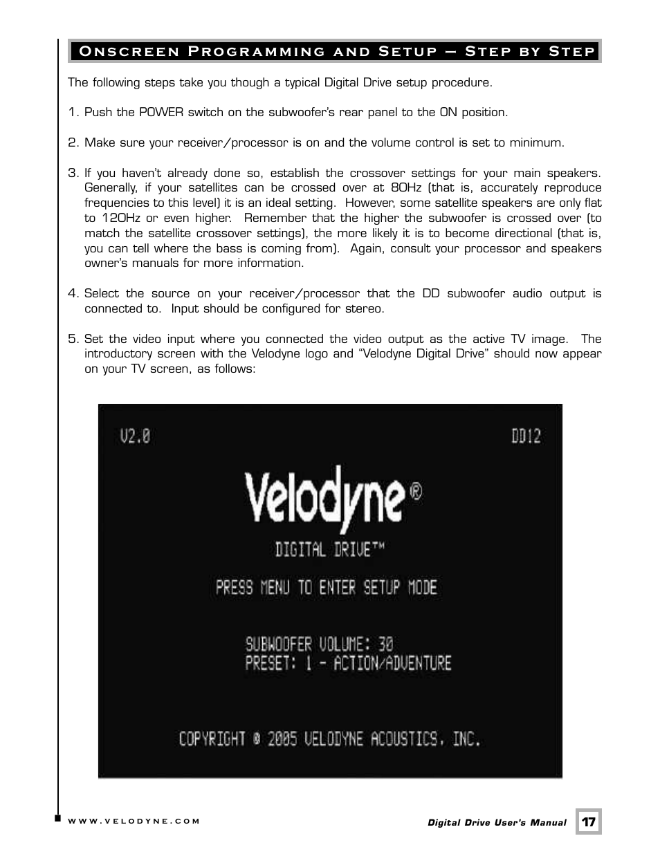 Velodyne Acoustics Digital Drive User Manual | Page 23 / 57