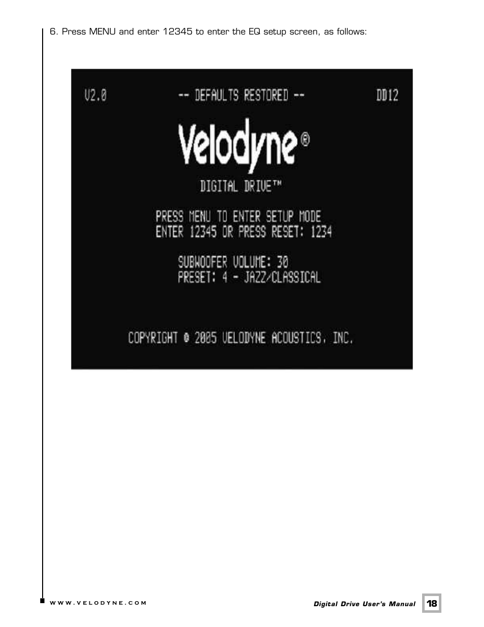 Velodyne Acoustics Digital Drive User Manual | Page 24 / 57