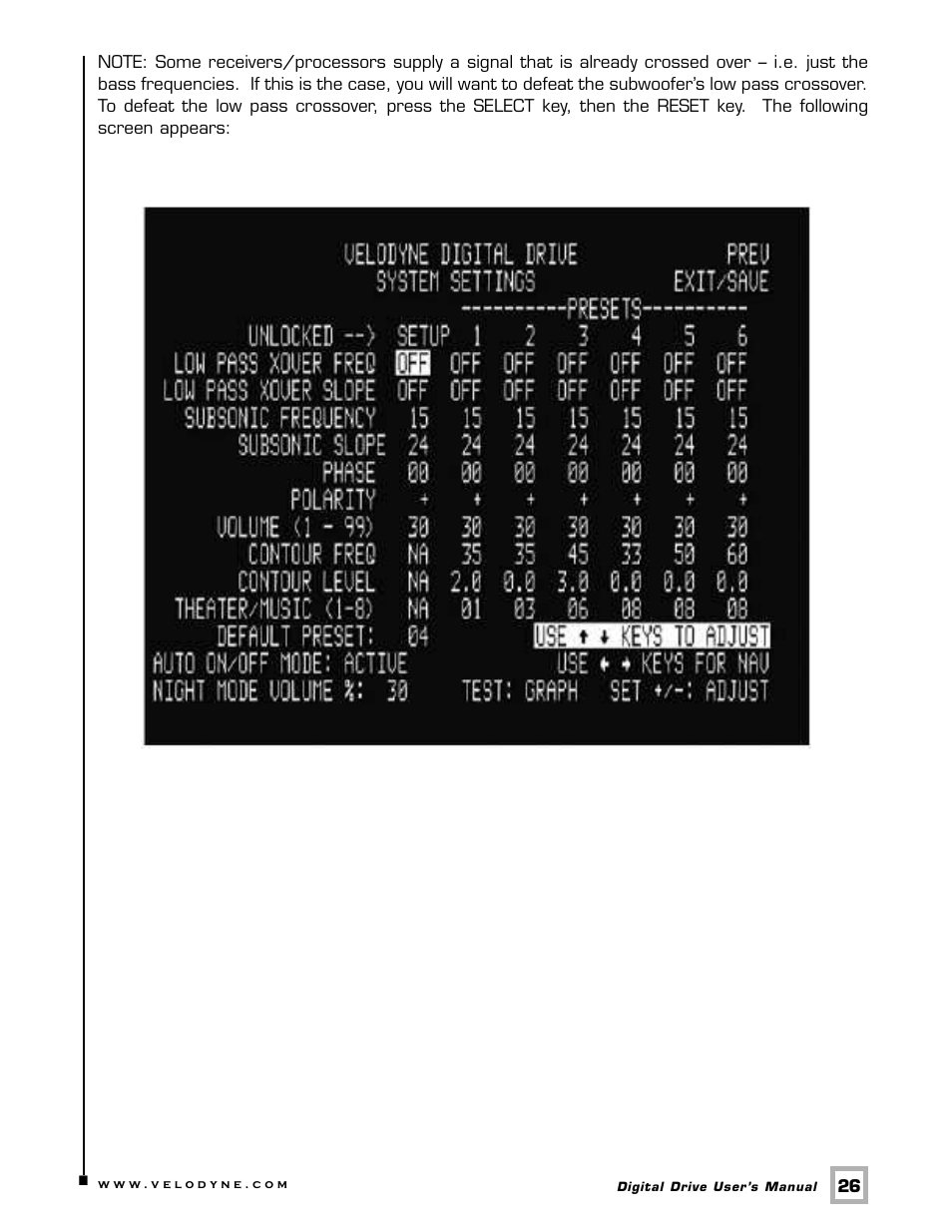 Velodyne Acoustics Digital Drive User Manual | Page 32 / 57