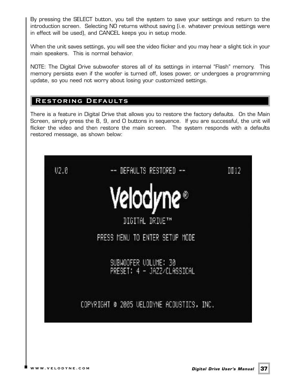 Velodyne Acoustics Digital Drive User Manual | Page 43 / 57