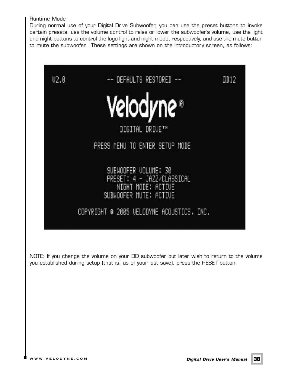 Velodyne Acoustics Digital Drive User Manual | Page 44 / 57