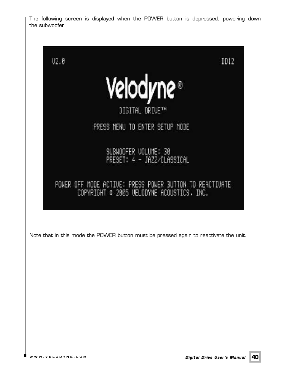 Velodyne Acoustics Digital Drive User Manual | Page 46 / 57