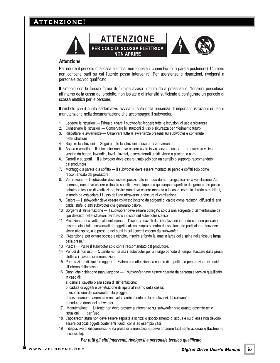 Velodyne Acoustics Digital Drive User Manual | Page 5 / 57