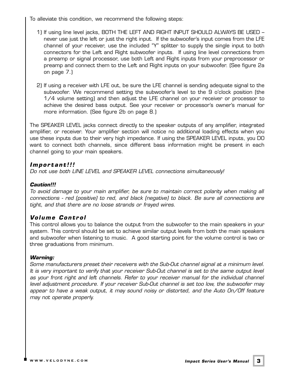 Velodyne Acoustics Impact 63-IMP User Manual | Page 6 / 17