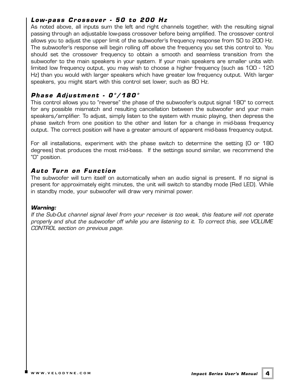 Velodyne Acoustics Impact 63-IMP User Manual | Page 7 / 17