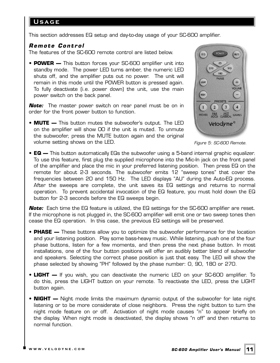 Velodyne Acoustics SC-600 User Manual | Page 14 / 24