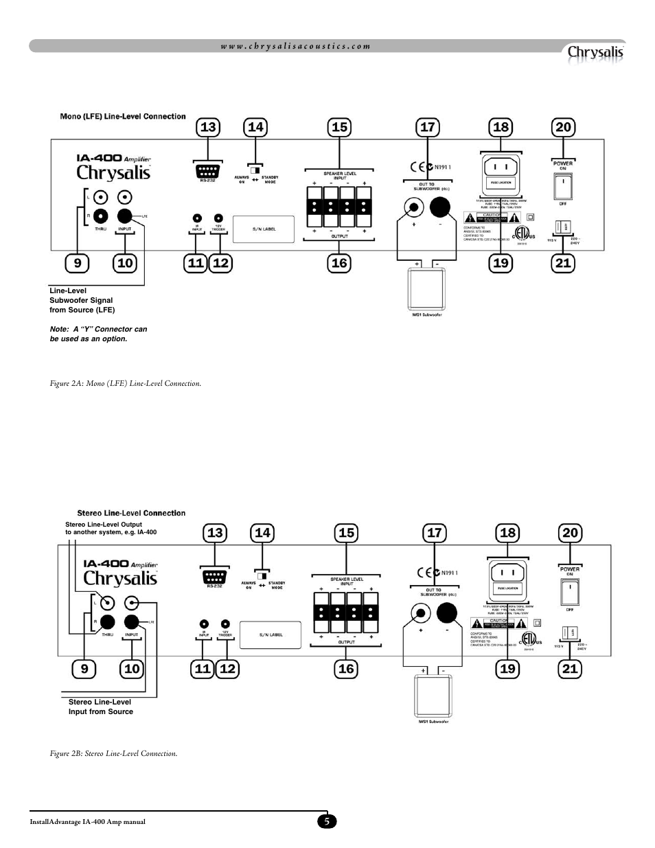 Velodyne Acoustics ADWANTAGE IA-400 User Manual | Page 8 / 23