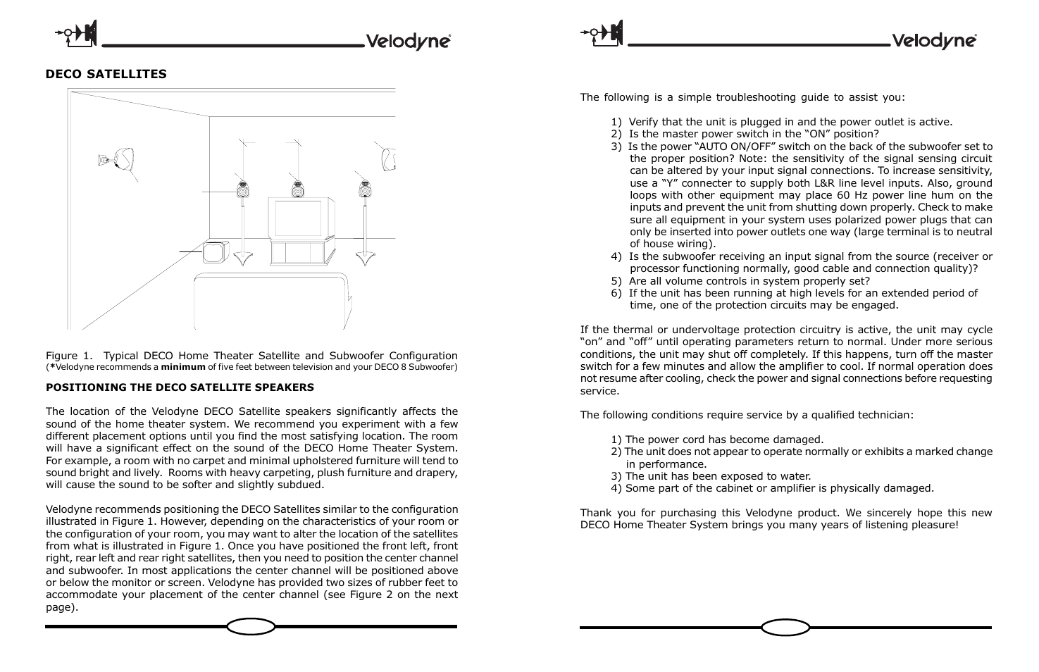 Deco satellites | Velodyne Acoustics DECO User Manual | Page 6 / 12