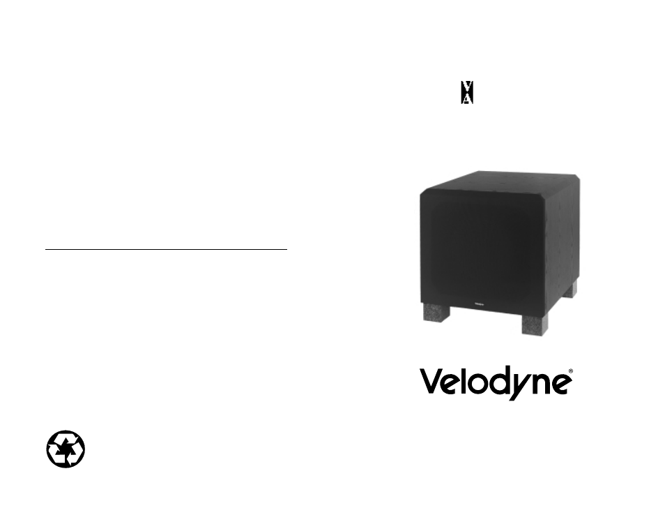 Velodyne Acoustics VA-1250X User Manual | 8 pages