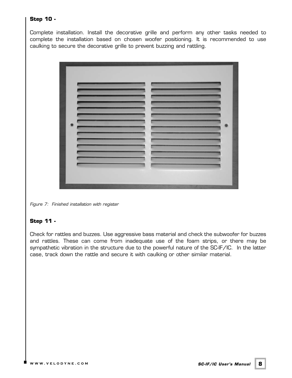 Velodyne Acoustics SC-IF/IC User Manual | Page 11 / 14