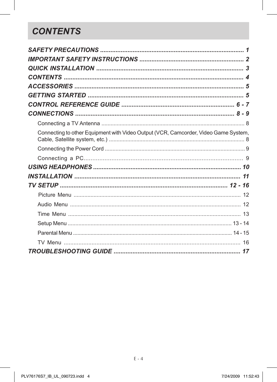 Venturer PLV76176 User Manual | Page 5 / 20