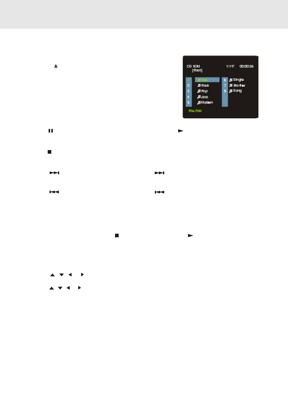 Playing mp3 and picture file disc, Playing a mp3 file disc, On-screen display | Venturer KTS230 User Manual | Page 24 / 34