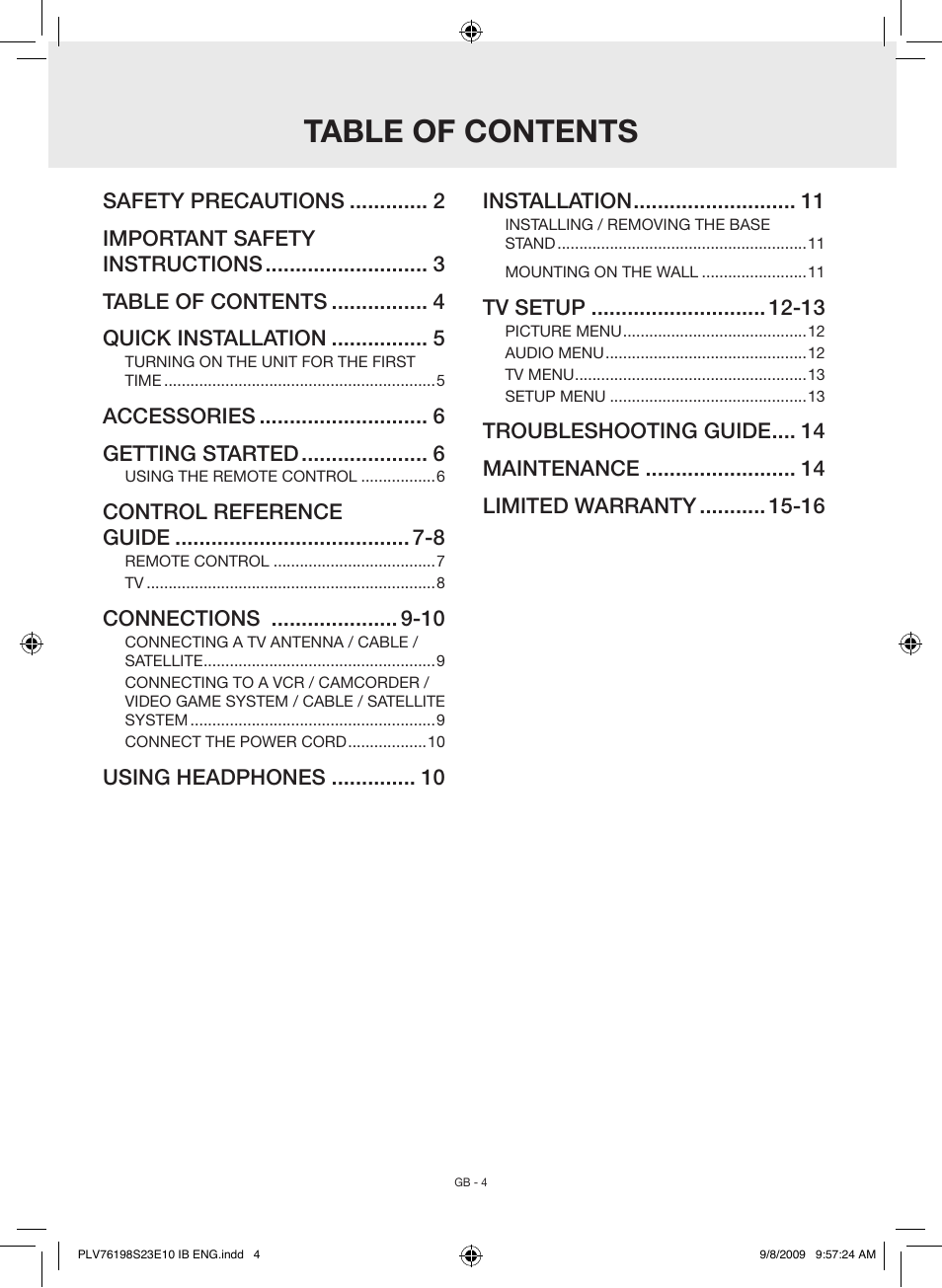 Venturer PLV76198E User Manual | Page 4 / 16