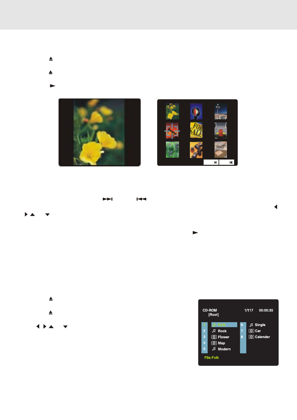 Playing mp3 and picture file disc, Playing a picture file disc, Playing a mp3/picture file disc | Venturer STS91 User Manual | Page 27 / 39