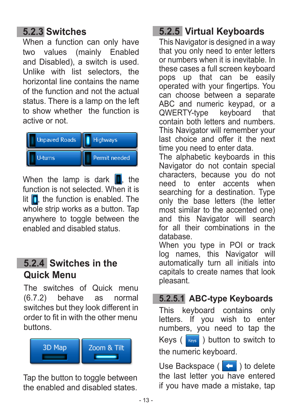 3 switches, 4 switches in the quick menu, 5 virtual keyboards | Venturer HPS9308 User Manual | Page 13 / 100