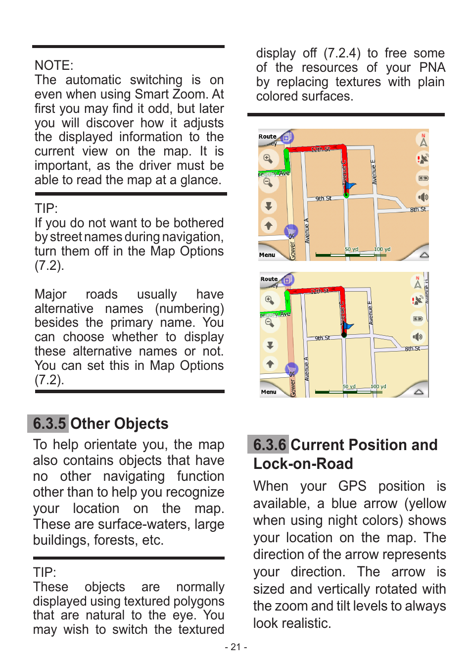 5 other objects, 6 current position and lock-on-road | Venturer HPS9308 User Manual | Page 21 / 100