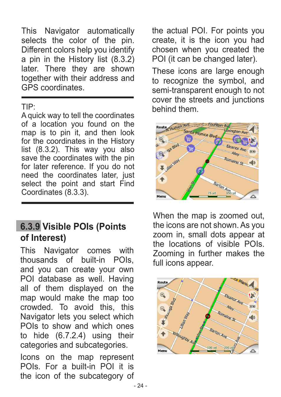 9 visible pois (points of interest) | Venturer HPS9308 User Manual | Page 24 / 100