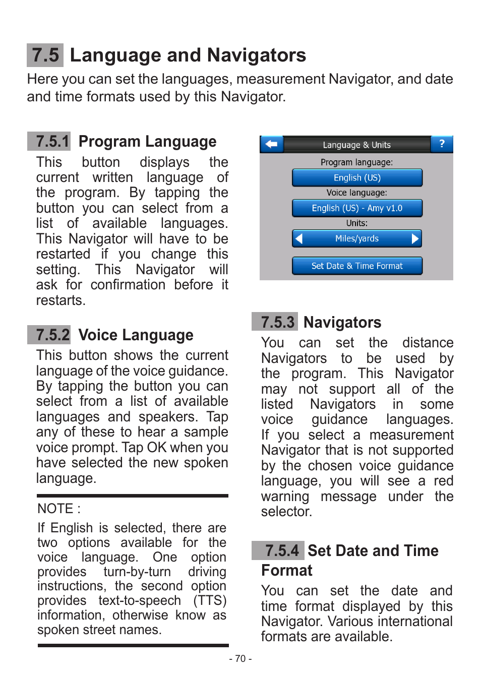 5 language and navigators | Venturer HPS9308 User Manual | Page 70 / 100