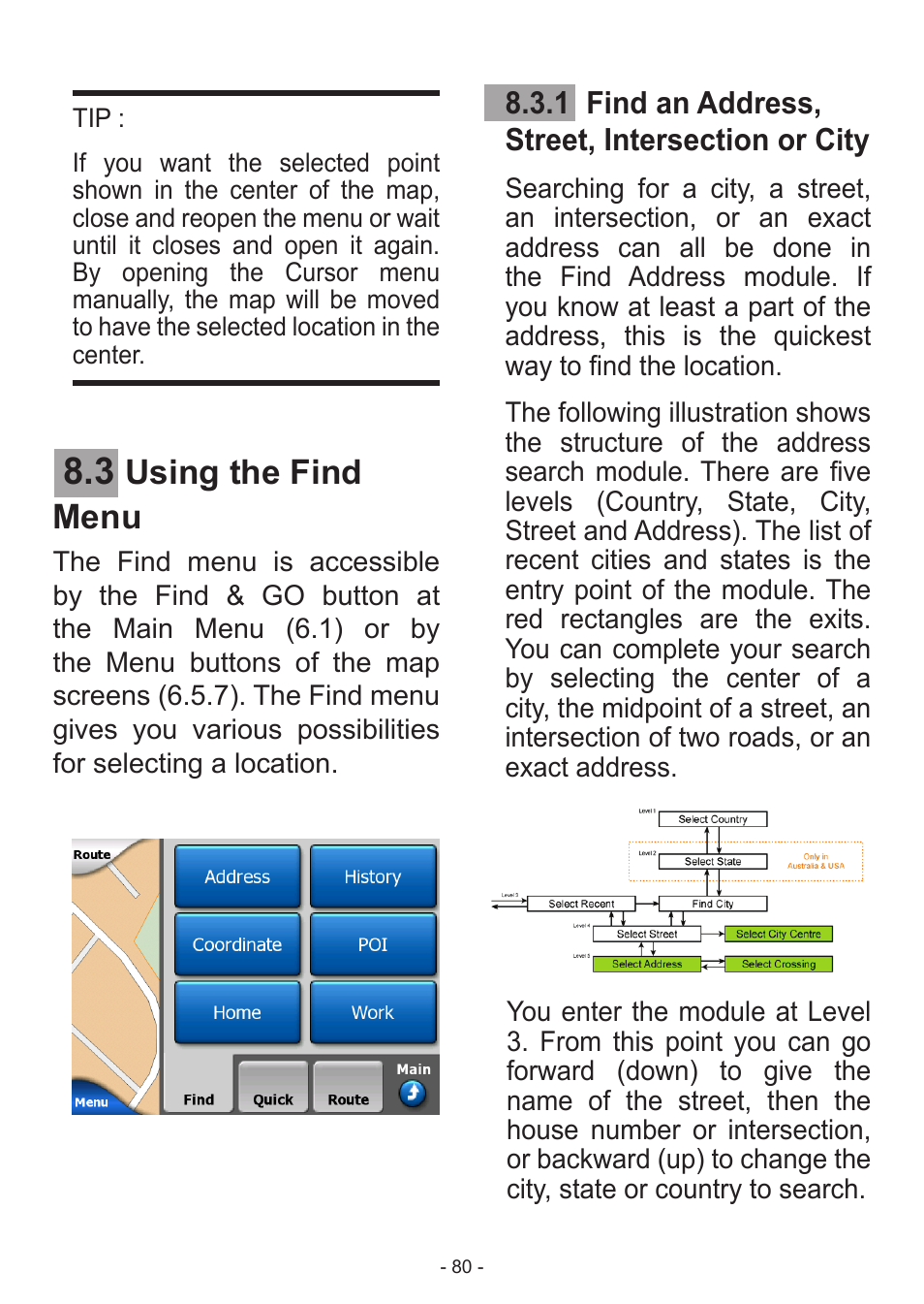 Using the find menu | Venturer HPS9308 User Manual | Page 80 / 100