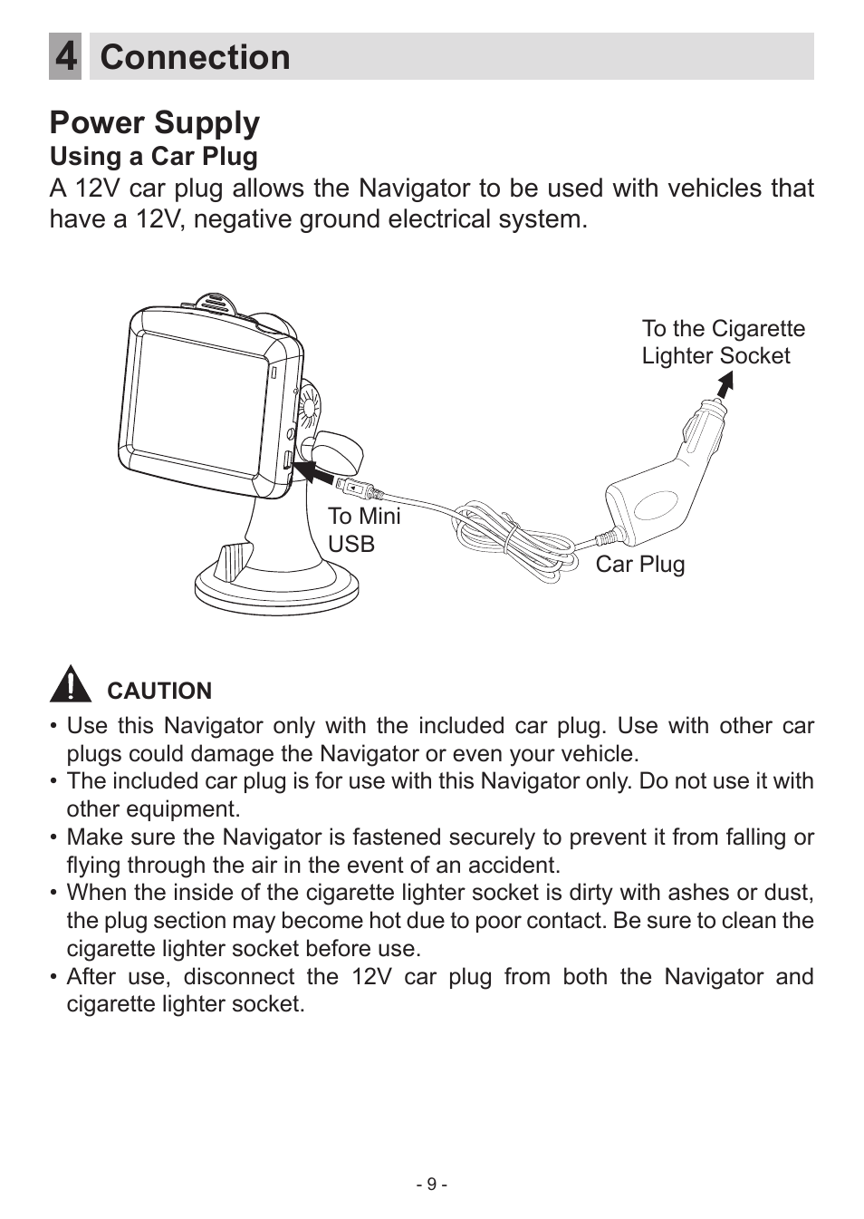 Connection, Power supply | Venturer HPS9308 User Manual | Page 9 / 100