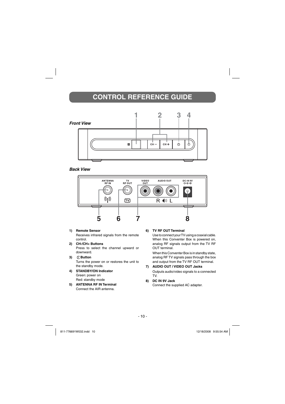 Control reference guide | Venturer STB7766G1 User Manual | Page 11 / 23