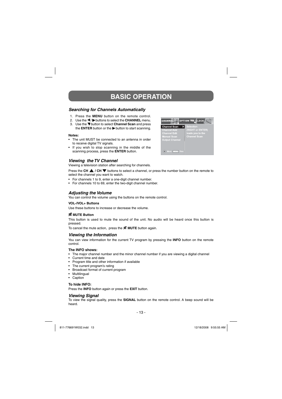 Basic operation | Venturer STB7766G1 User Manual | Page 14 / 23