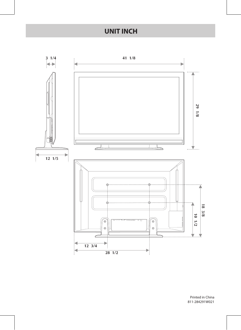 Unit inch | Venturer PDV28420C User Manual | Page 27 / 27