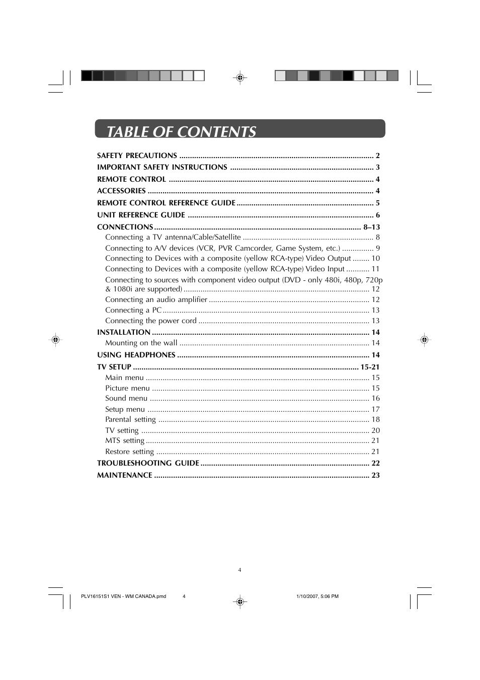 Venturer PLV1615S User Manual | Page 4 / 23