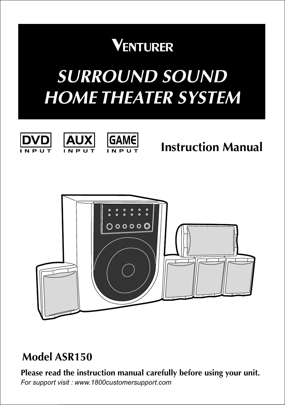 Venturer ASR150 User Manual | 12 pages