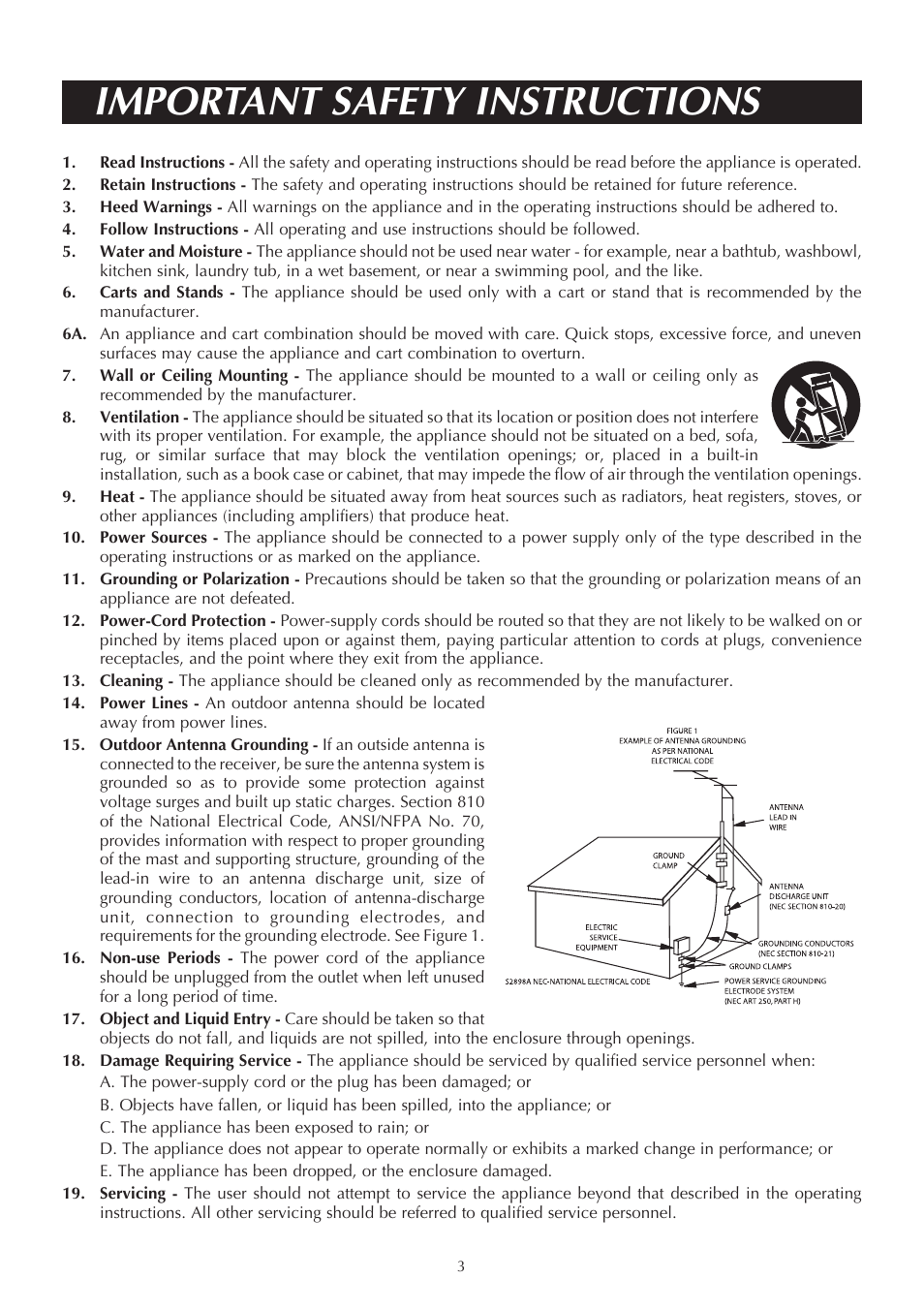 Important safety instructions | Venturer ASR150 User Manual | Page 4 / 12