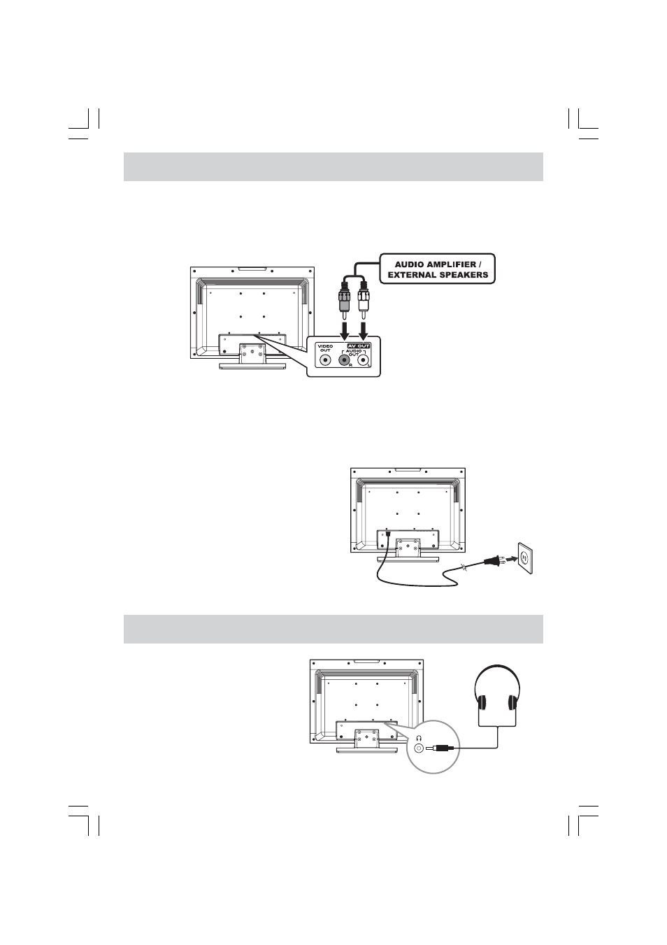Using headphones, Connections | Venturer PLV36220S1 User Manual | Page 12 / 20