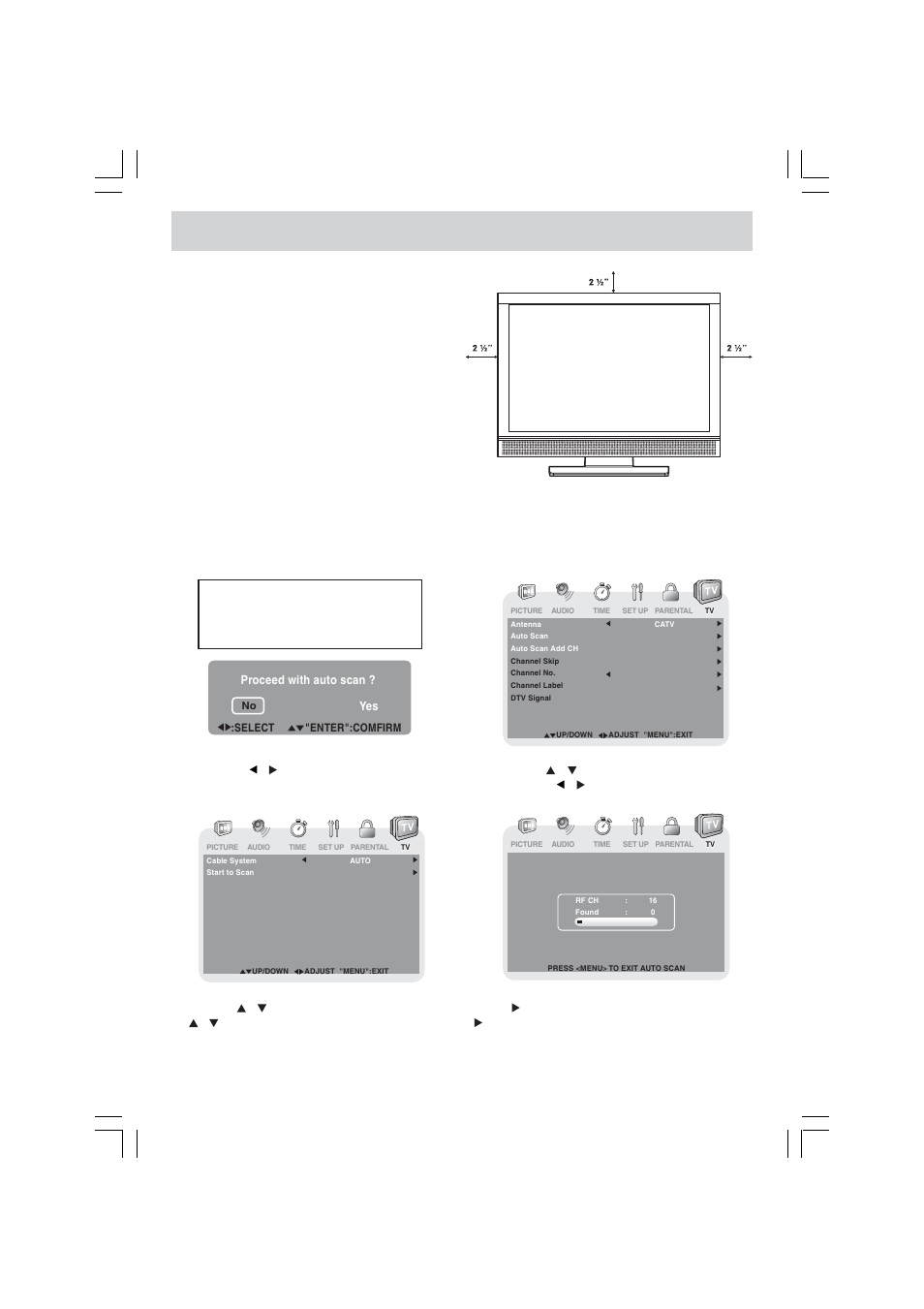Quick installation, Turning on the unit for the first time | Venturer PLV36220S1 User Manual | Page 5 / 20