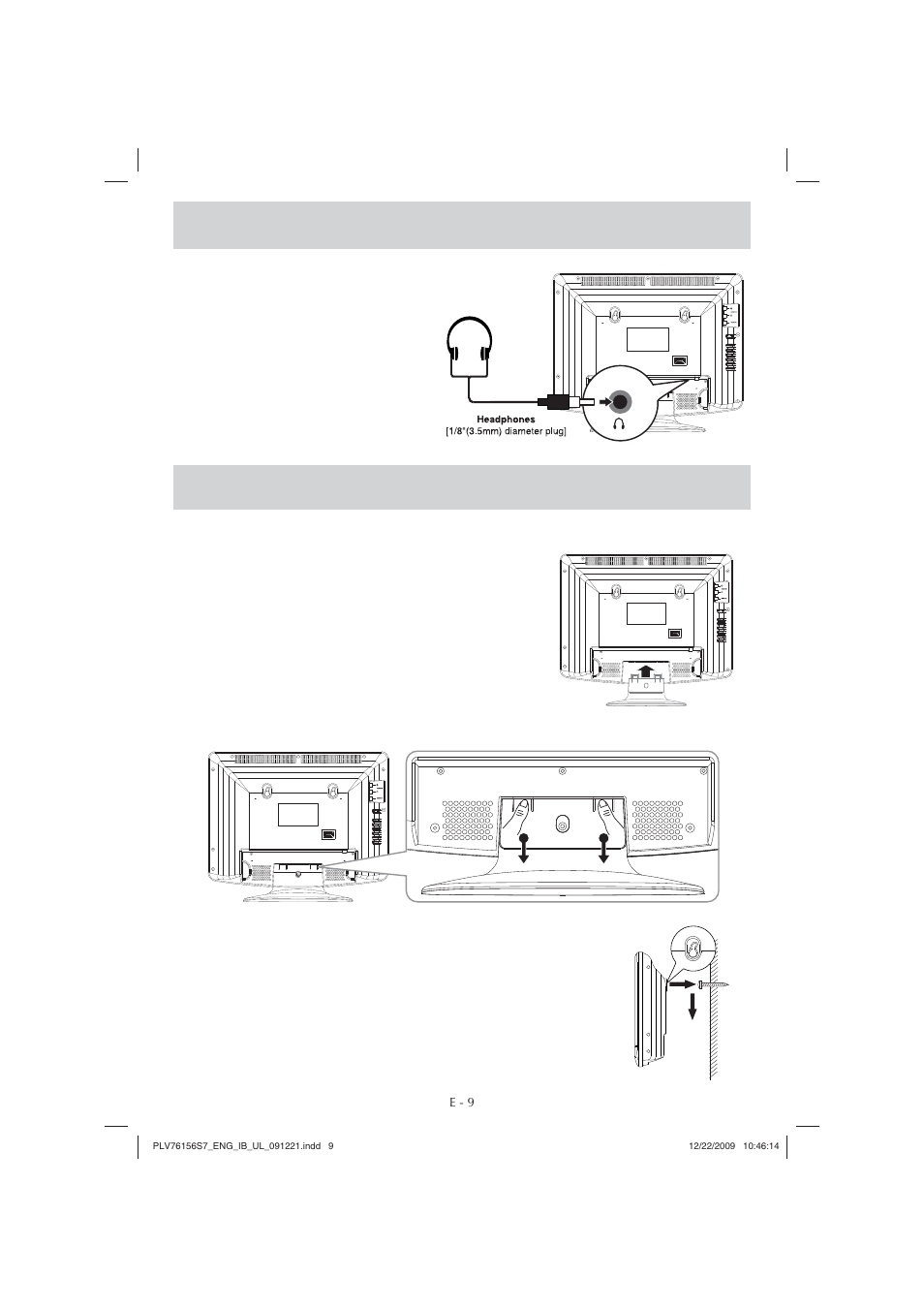 Installation, Using headphones / earphones | Venturer 15" LCD TV PLV7615H User Manual | Page 10 / 16