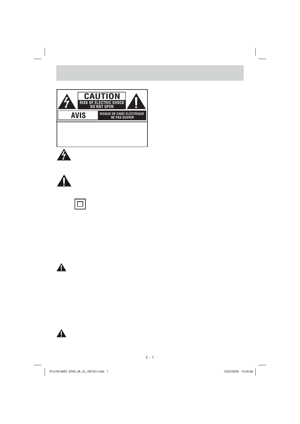 Safety precautions | Venturer 15" LCD TV PLV7615H User Manual | Page 2 / 16