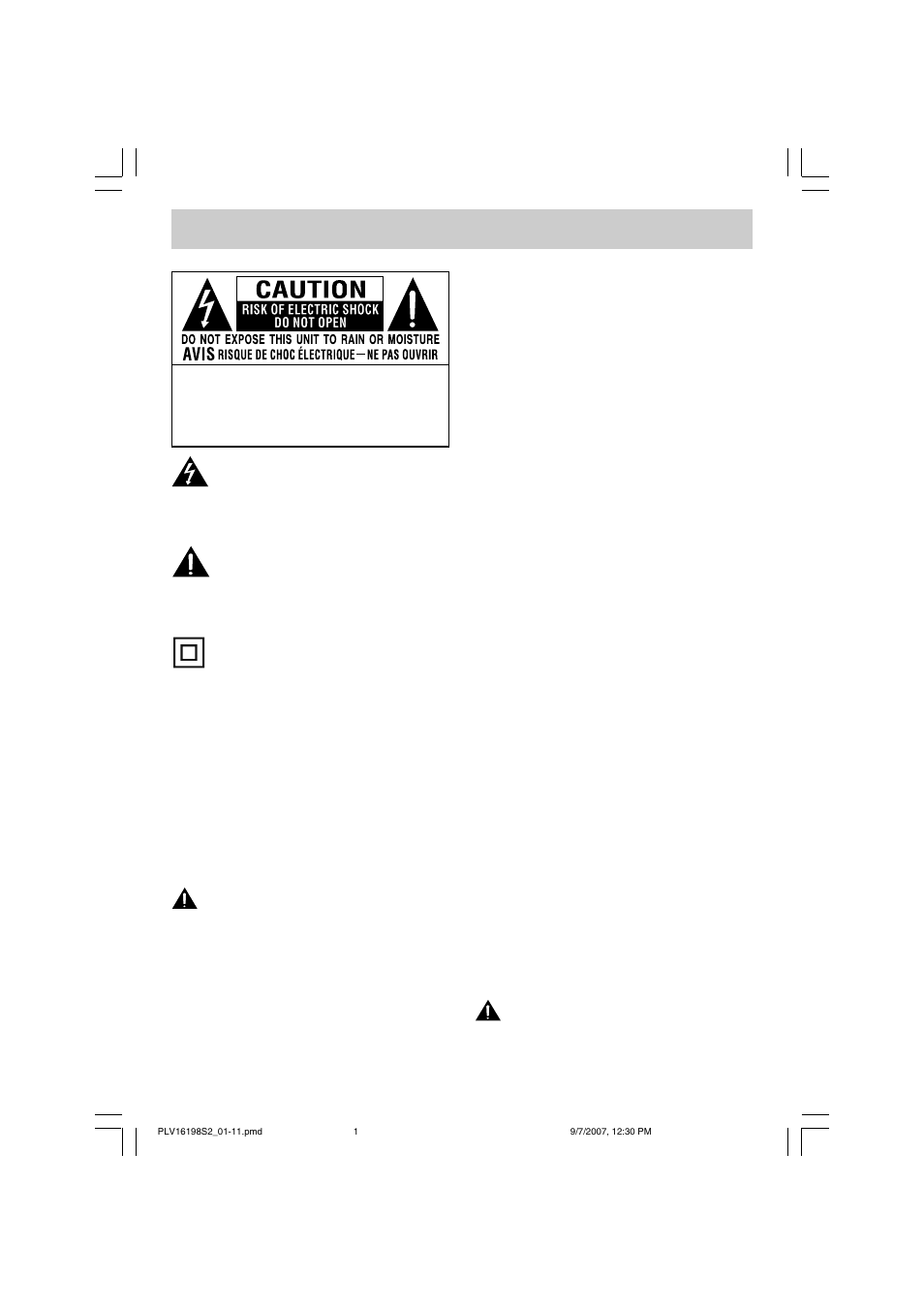 Safety precautions, Placement information, Safety information | Condensation information, Rating plate location, Fcc statements | Venturer PLV16198 User Manual | Page 2 / 20