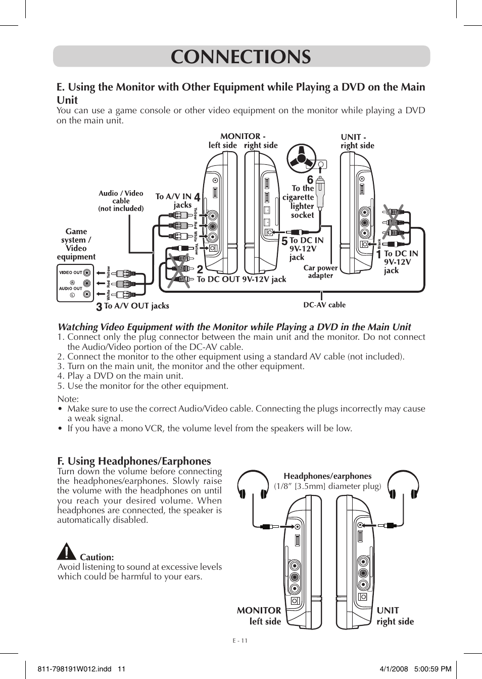 Connections | Venturer PVS7980 User Manual | Page 11 / 20