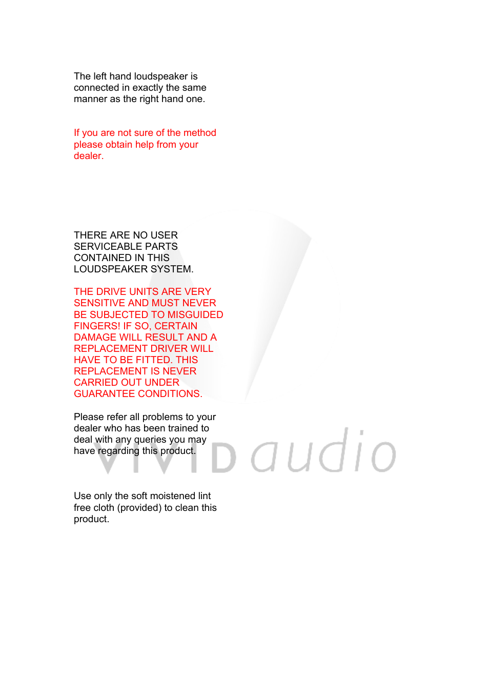 Vivid Audio V1w User Manual | Page 5 / 13