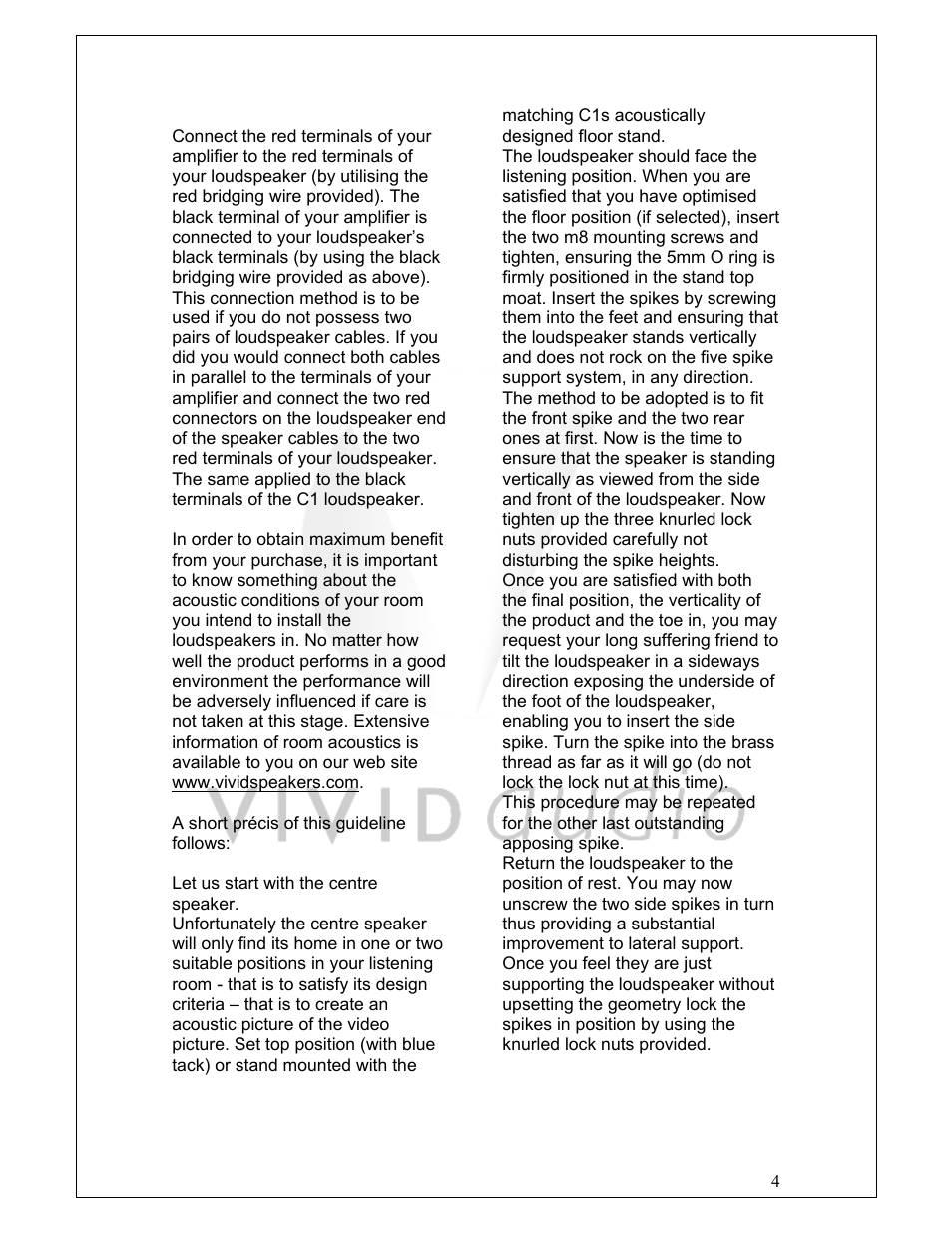 Vivid Audio C1 User Manual | Page 4 / 7