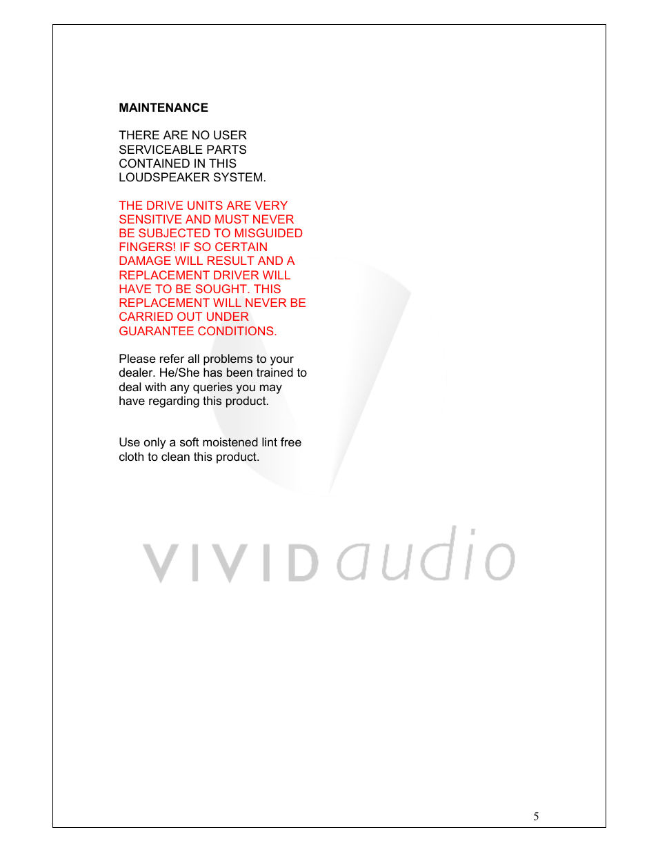 Vivid Audio C1 User Manual | Page 5 / 7