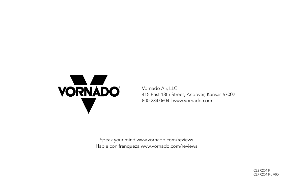 Vornado VH110 User Manual | Page 16 / 16