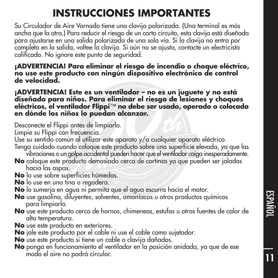 Vornado Flippi User Manual | Page 11 / 16