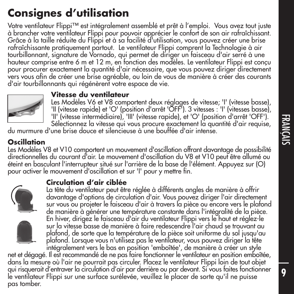Vornado Flippi User Manual | Page 9 / 16